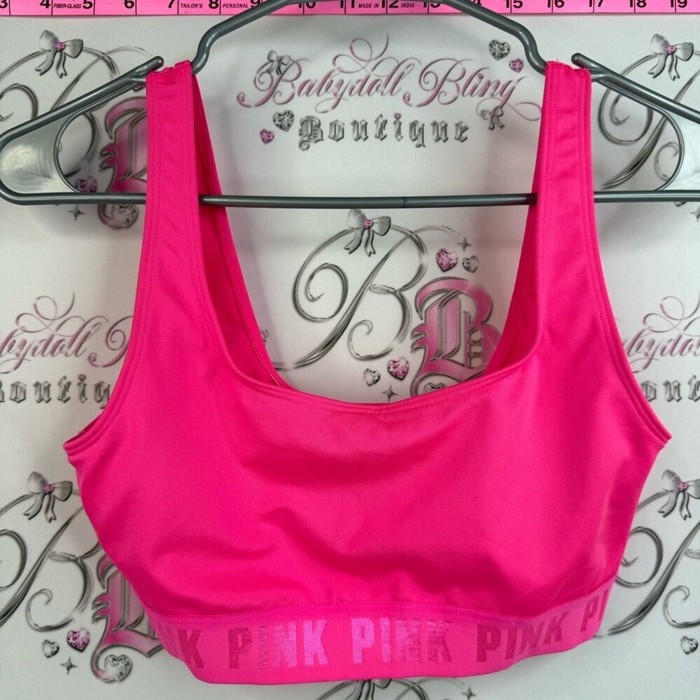 PINK Victoria's Secret ultimate unlined Bright Pink Seamless Sports Bralette